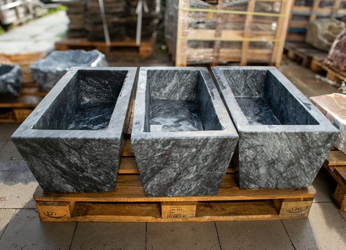 Charcoal trog poliert marmor - trog,